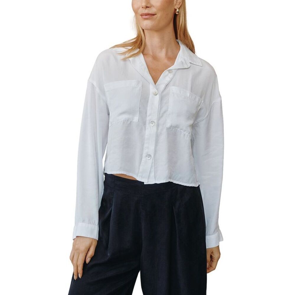 Bella Dahl Womens  Button Down Cropped Shirt